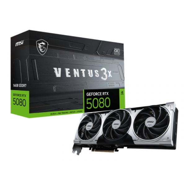 MSI Videókártya NVIDIA RTX 5080 16G VENTUS 3X OC PLUS (RTX 5080 16G VENTUS 3X OC PLUS)